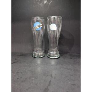 Blue‎ Moon Pilsner Beer Glassware, 16 Oz, 7.5" Tall, Set of 2, Drinking Glasses